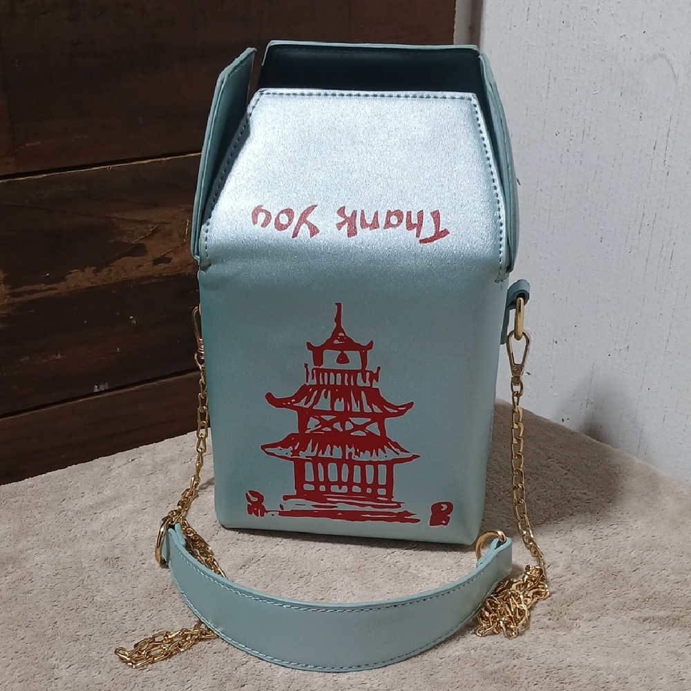 Stylish Blue and Red Chinese To Go Pagoda Women Bag